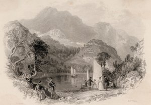 Pass van de Trossachs, Loch Katrine, Schotland (gravure) door Robert Wallis