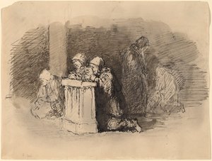 Biddende figuren in een kerk, Florence door Robert Walter Weir