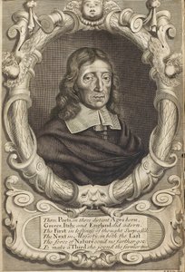 Portret van John Milton 1608-1674. Frontispice uit Paradise Lost