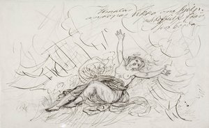 Ilmatar schreeuwt om Ukko, schets voor een serie tekeningen met Kalevala-thema door Robert Wilhelm Ekman