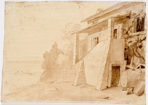 Landschap, Grottaferrata door Robert Wilhelm Ekman