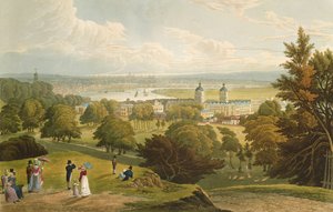 Een Uitzicht op Londen vanuit Greenwich Park, uitgegeven 1820 door Colnaghi und Co.