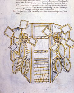 Krijgskunst: studie over militaire machines, illustratie uit 