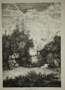 Badhuisvrouw en de dood door Rodolphe Bresdin