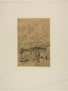 Stad in de bergen door Rodolphe Bresdin