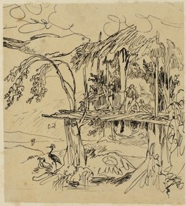 Etruskisch dorp door Rodolphe Bresdin
