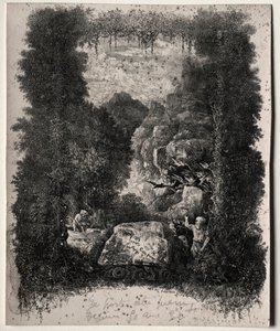 Eerste Frontispice voor Fabels en Sprookjes door Thierry-Faletans, 1868 door Rodolphe Bresdin