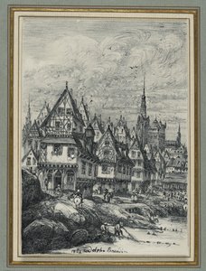 Vissershaven door Rodolphe Bresdin