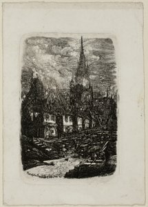 Vissershaven met puntige klokkentoren