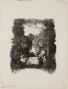 Frontispice voor Fabels en Verhalen door Hippolyte de Thierry-Faletans door Rodolphe Bresdin