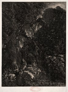 Heilige Familie met Hert, 1871 door Rodolphe Bresdin