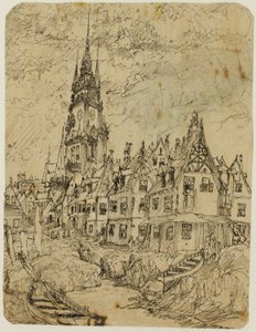 Maritiem dorp door Rodolphe Bresdin