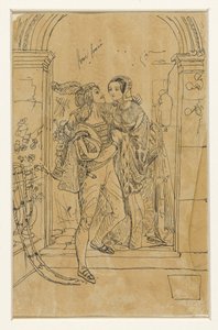 Romeo en Juliette in 15e eeuws kostuum door Rodolphe Bresdin