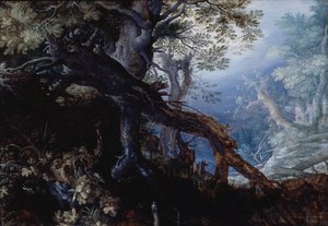Bos met herten, ca.1608-10 (olieverf op paneel)