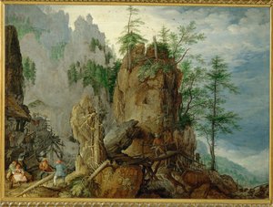 Berglandschap met (koper)