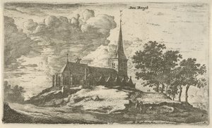 Kerk in Nederhorst den Berg door Roelant Roghman