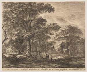 Plaat 1, uit Zes vergezichten in het Haagse bos (Verscheÿde Ghesichten) door Roelant Roghman