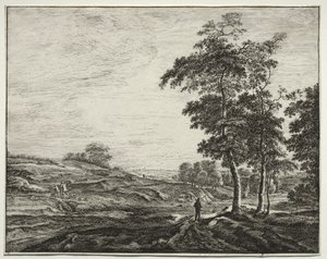 Zes Zichten in het Bos van Den Haag: Plaat 3, Boer Gezien van Achteren door Roelant Roghman