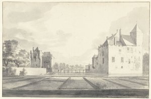 Gezicht op Huis Beverweerd, gezien vanuit het noordoosten door Roelant Roghman