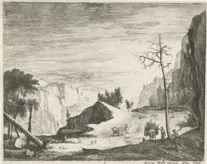 Weg in een berglandschap door Roelant Roghman