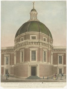 Herbouwde Nieuwe Lutherse kerk te Amsterdam door Roelof van der Meulen