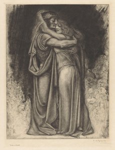 Tristan en Isolde in omhelzing