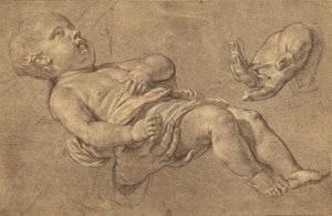 [Tekening van een baby en twee volwassen handen door Philippe de Campaigne]. door Roger Fenton