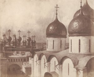 Moskou, koepels van kerken in het Kremlin, 1852 door Roger Fenton