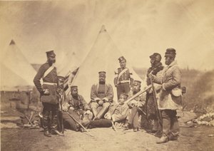 Officieren en manschappen van het 89e regiment. door Roger Fenton