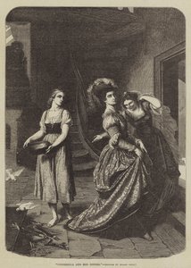 Assepoester en haar zussen (gravure) door Roger Payne