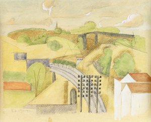 Studie voor de Meulan Viaduct door Roger de La Fresnaye