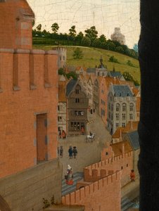 Detail (Sint Lucas tekent het portret van de Maagd)