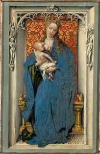 De heilige Maria die het kind verpleegt, linkervleugel van een tweeluik (schilderij)