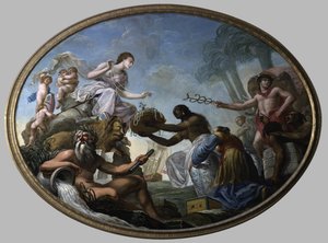 Het Oosten biedt zijn rijkdommen aan Britannia aan door Roma Spiridione