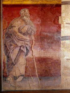 Een filosoof, detail (fresco)