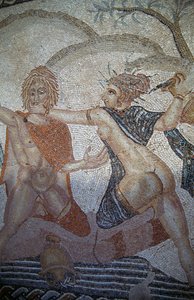 Ontvoering van Hylas door Nimfen, mozaïek in Huis van Venus in Romeinse stad Volubilis door Roman