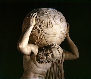 Atlas, kopie van een Grieks Hellenistisch origineel (marmer) (detail)