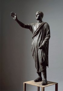 Aule Metele, Arringatore, De Orator, bronzen standbeeld, 80 v.Chr., uit Pila (Perugia) door Roman