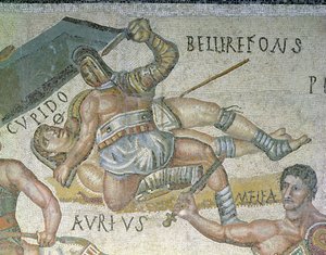 Strijd tussen gladiatoren (detail) door Roman