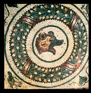 Berenkop, Romeins mozaïek, begin 4e eeuw door Roman