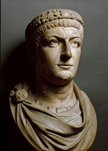 Buste van Constantijn de Grote (marmeren sculptuur) door Roman