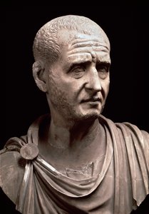 Buste van keizer Decius (marmeren sculptuur, 3e eeuw) door Roman