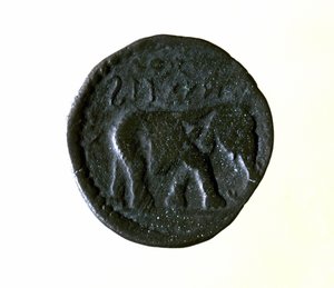 Carthaagse munt met een olifant. 3e of 2e eeuw v.Chr. door Roman