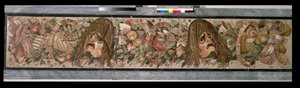 Decoratief paneel met theatrale maskers, uit het Huis van de Faun, Pompeii (mozaïek) door Roman