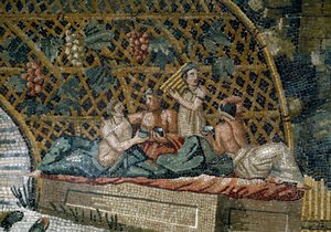 Detail van de Nilotische mozaïek van Preneste (Palestrina) uit het heiligdom van de godin Fortuna Primigenia, 80 v.Chr.