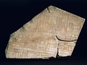Fragment van Forma Urbis Severiana, 3e eeuw (marmer) door Roman