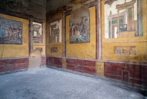 Gefrescoerde kamer van Villa dei Vettii, Romeinse archeologische site van Pompeii door Roman