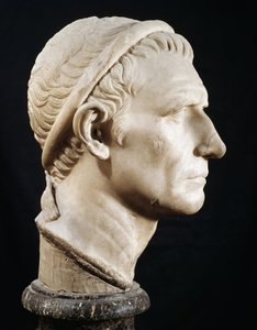 Hoofd van Antiochus III de Grote (Marmeren beeldhouwwerk) door Roman