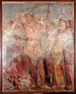 Hercules slaaf van koningin Omphale (fresco, 54-79 n.Chr.)