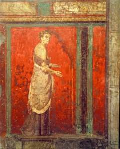Inwijdingsrituelen van de cultus van Dionysus, fresco uit de Villa Dei Mysteri door Roman